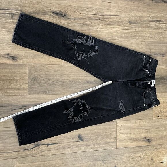 Agolde 90s Loose Fit Jean size 26 Audio Wash Distressed High Rise Straight Jeans - Picture 10 of 12